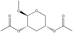 Methyl 2-O,4-O-diacetyl-3-deoxy-β-L-erythro-pentopyranoside 结构式