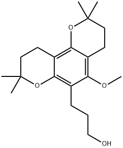 6-(3-Hydroxypropyl)-3,4,9,10-tetrahydro-5-methoxy-2,2,8,8-tetramethyl-2H,8H-benzo[1,2-b:3,4-b']dipyran 结构式