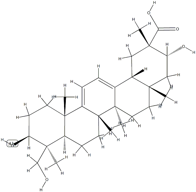 3β,21α,24-Trihydroxyoleana-9(11),12-dien-29-oic acid 结构式