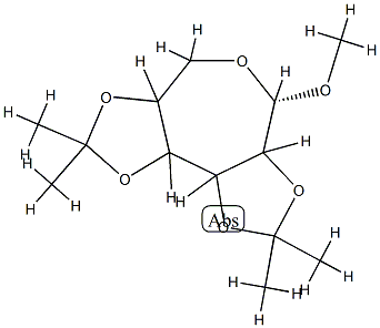methyl 2,3-4,5-di-O-isopropylidine-glucoseptanoside 结构式