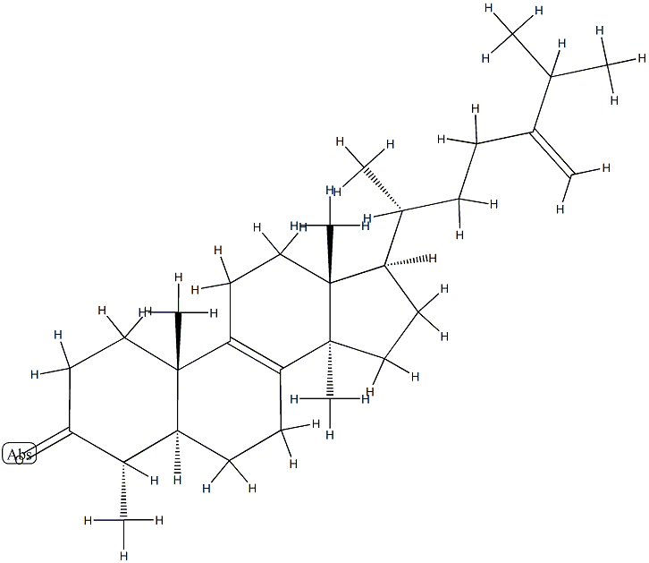 24-Methylene-29-nor-5α-lanost-8-en-3-one 结构式