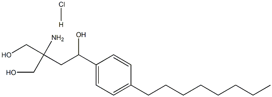 3-氨基-3-(羟甲基)-1-(4-辛基苯基)-1,4-丁二醇盐酸盐 结构式
