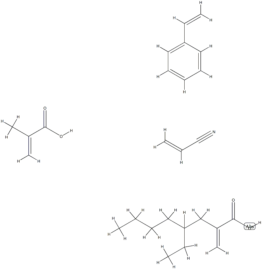 2-Propenoic acid, 2-methyl-, polymer with ethenylbenzene, 2-ethylhexyl 2-propenoate and 2-propenenitrile 结构式