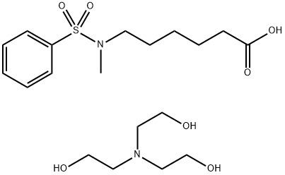 6-[甲基(苯磺酰)氨基]己酸与2,2',2''-次氨基三乙醇的化合物 结构式
