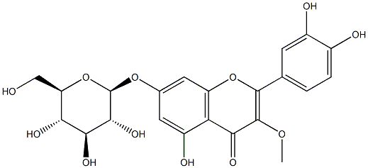 3-O-甲基槲皮素-7-O-Β-D-葡萄糖苷 结构式