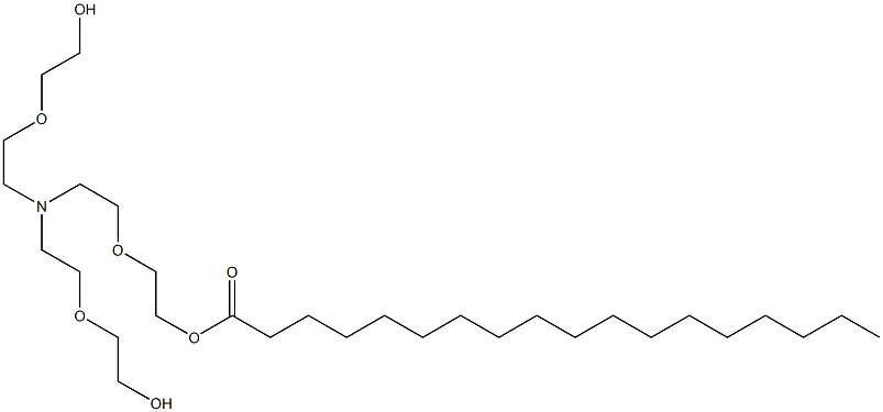 Α,Α',Α''-(次氮基三-2,1-亚乙基)双(Ω-羟基)聚(氧-1,2-亚乙基)单十八烷酸酯 结构式