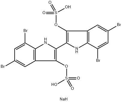 disodium 5,5',7,7'-tetrabromo[2,2'-bi-1H-indole]-3,3'-diyl disulphate 结构式