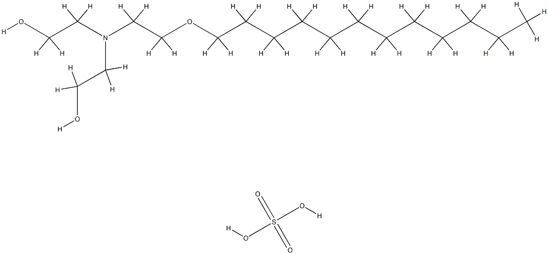 三乙醇胺与α-磺基-ω-十二烷氧基聚乙二醇(1:1)的化合物                                                                                                                                                     结构式