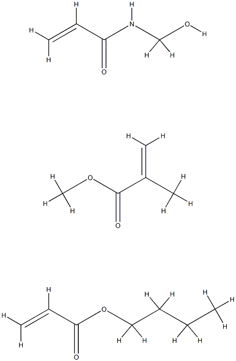 2-甲基-2-丙烯酸甲酯与2-丙烯酸丁酯和N-羟甲基-2-丙烯酸胺的聚合物 结构式