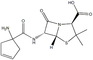 6α-[[(1-Amino-3-cyclopenten-1-yl)carbonyl]amino]penicillanic acid 结构式