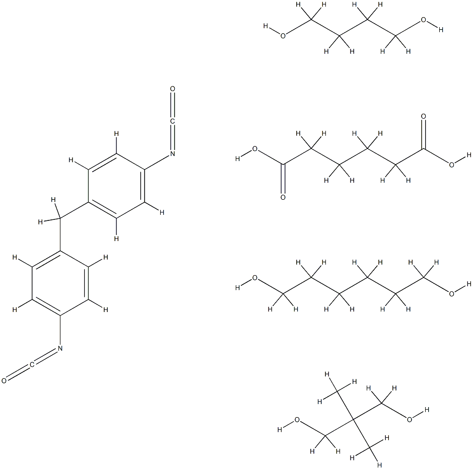 己二酸与1,4-丁二醇、2,2-二羟甲基丙烷、1,6-己二醇和4,4-二苯甲烷二异氰酸酯的聚合物 结构式