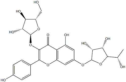 kempferol-3-O-arabinofuranoside-7-O-rhamnopyranoside 结构式