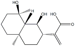 (1S,8aβ)-Decahydro-1β,8β-dihydroxy-4aα,8-dimethyl-α-methylene-2α-naphthaleneacetic acid 结构式