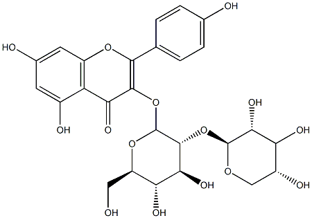 山奈酚3-O-桑布双糖苷 结构式