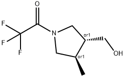 3-Pyrrolidinemethanol, 4-methyl-1-(trifluoroacetyl)-, (3R,4R)-rel- (9CI) 结构式