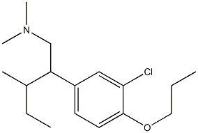 3-Chloro-N,N-dimethyl-β-(1-methylpropyl)-4-propoxybenzeneethanamine 结构式