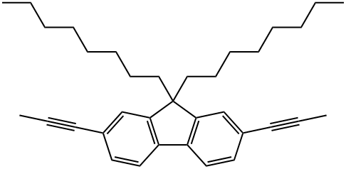 9,9-二辛基-2,7-二-1-丙炔基-9H-芴 结构式