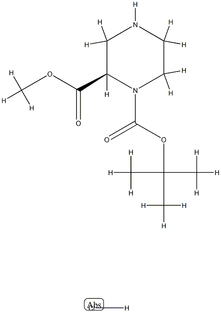 (R)-1-叔丁基2-甲基哌嗪-1,2-二羧酸酯盐酸盐 结构式