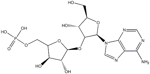 O-beta-ribosyl(1''--2')adenosine-5''-phosphate 结构式