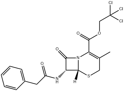3-甲基-8-氧代-7-(2-苯乙酰氨基)-5-硫杂-1-氮杂双环[4.2.0]辛-2-烯-乙羧酸-2,2,2-三氯乙酯 结构式