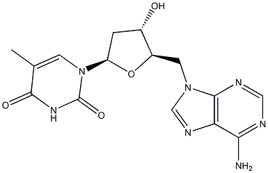 5'-(6-Amino-9H-purin-9-yl)-5'-deoxythymidine 结构式