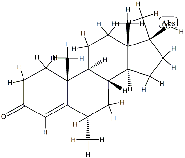 (6S,8R,9S,10R,13S,14S,17S)-17-hydroxy-6,10,13,17-tetramethyl-2,6,7,8,9 ,11,12,14,15,16-decahydro-1H-cyclopenta[a]phenanthren-3-one 结构式