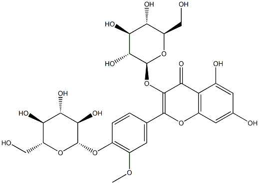 Isorhamnetin-3,4'-Diglucoside 结构式