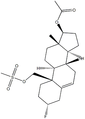 3α-Fluoroandrost-5-ene-17β,19-diol 17-acetate 19-methanesulfonate 结构式