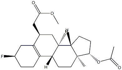 3α-Fluoro-17β-acetoxyestr-5(10)-ene-6β-methanol acetate 结构式