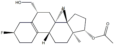 3α-Fluoro-6β-(hydroxymethyl)estr-5(10)-en-17β-ol 17-acetate 结构式