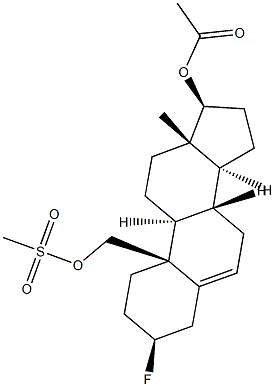 3β-Fluoroandrost-5-ene-17β,19-diol 17-acetate 19-methanesulfonate 结构式