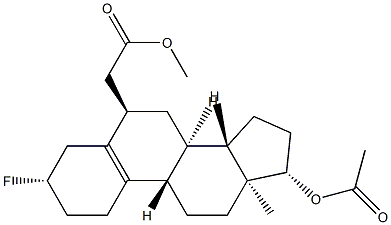 3β-Fluoro-17β-(acetyloxy)estr-5(10)-ene-6β-methanol acetate 结构式