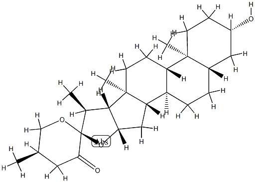 (22S,25R)-3β-Hydroxy-5α-spirostan-23-one 结构式