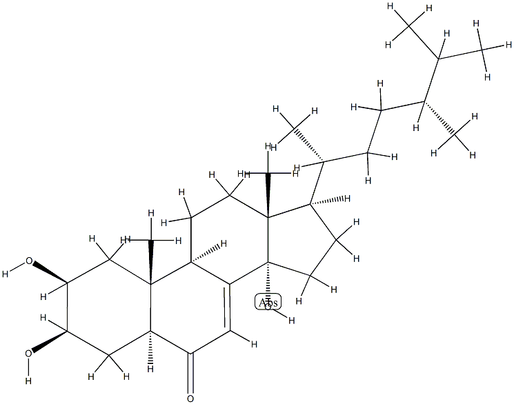 (24R)-2β,3β,14-Trihydroxy-5α-ergost-7-en-6-one 结构式