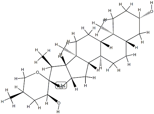 (22S,23S,25R)-3β,23-Dihydroxy-5α-spirostane 结构式