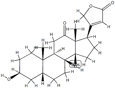 3β,14-Dihydroxy-12-oxo-5β-card-20(22)-enolide 结构式