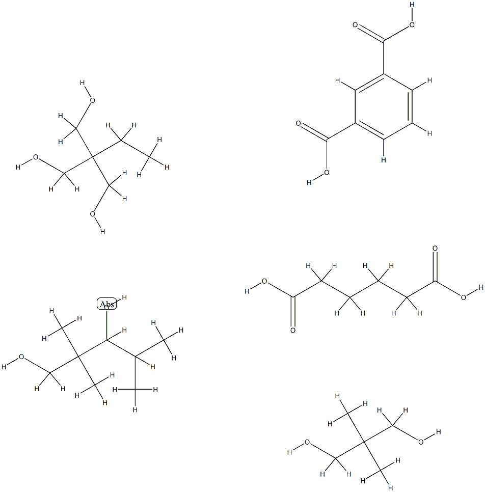 1,3-苯二甲酸与2,2-二甲基-1,3-丙二醇、2-乙基-2-羟甲基-1,3-丙二醇和2,2,4-三甲基-1,3-戊二醇的聚合物 结构式