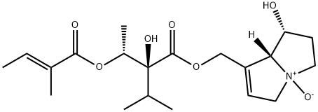 (1R)-2,3,5,7aβ-Tetrahydro-1α-hydroxy-7-[[[(2R,3S)-3-hydroxy-2,4-dimethyl-5-[(E)-2-methyl-2-butenoyloxy]pentanoyl]oxy]methyl]-1H-pyrrolizine 4-oxide 结构式