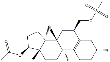 3α-Fluoro-6β-[(methylsulfonyloxy)methyl]estr-5(10)-en-17β-ol acetate 结构式