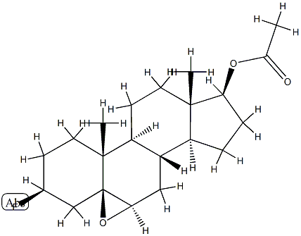 5,6β-Epoxy-3β-fluoro-5β-androstan-17β-ol acetate 结构式