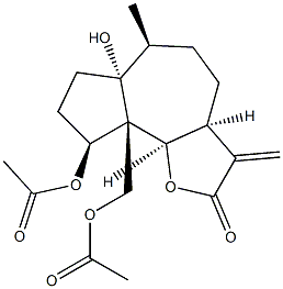 (3aS,9bβ)-3a,4,5,6,6a,7,8,9,9a,9b-Decahydro-9α-acetoxy-9aα-acetoxymethyl-6aβ-hydroxy-6α-methyl-3-methyleneazuleno[4,5-b]furan-2(3H)-one 结构式