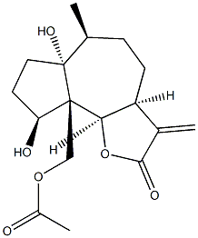 (3aS,9bβ)-3a,4,5,6,6a,7,8,9,9a,9b-Decahydro-9aα-acetoxymethyl-6aβ,9α-dihydroxy-6α-methyl-3-methyleneazuleno[4,5-b]furan-2(3H)-one 结构式