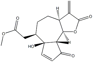 (3aS)-6α-[(Acetyloxy)methyl]-2,3,3aβ,4,5,6,6a,9,9a,9bβ-decahydro-6aβ-hydroxy-9aα-methyl-3-methyleneazuleno[4,5-b]furan-2,9-dione 结构式