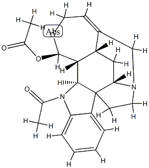 (17R)-1-Acetyl-19,20-didehydro-17,18-epoxycuran-17-ol acetate 结构式