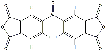 二苯甲酮-Α-13C-3,3′,4,4′-四甲酸二酐 结构式