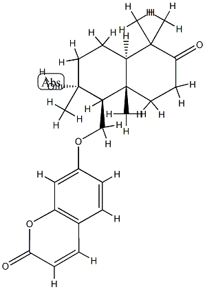 7-[[(1S,4aα)-Decahydro-2α-hydroxy-2,5,5,8aβ-tetramethyl-6-oxonaphthalen-1β-yl]methoxy]-2H-1-benzopyran-2-one 结构式