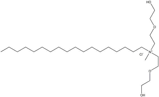 Α,Α'-[(甲基十八烷基亚氨基)二-2,1-乙二基]双[Ω-羟基]聚(氧-1,2-乙二基)氯化物 聚乙二醇(甲基十八烷基亚氨基)二乙醚/氯化物/硬酯酰甲基二聚(氧化乙烯)铵氯化物 结构式