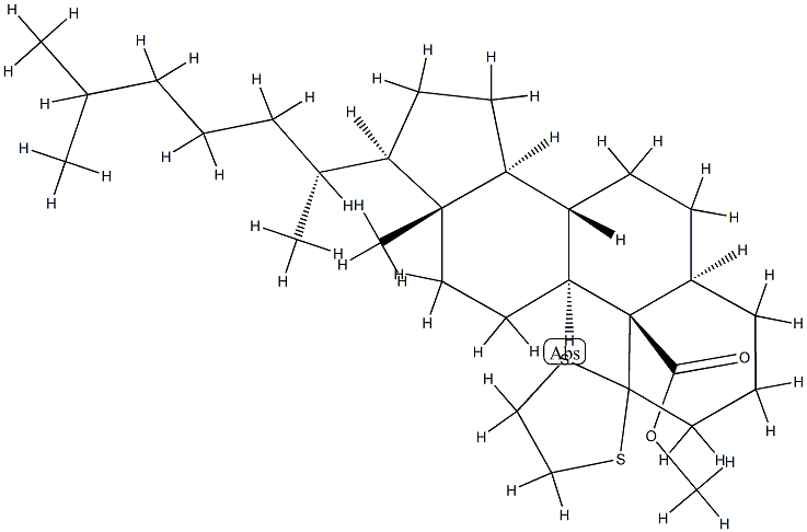 1,1-(Ethylenebisthio)-5α-cholestan-19-oic acid methyl ester 结构式