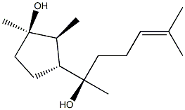 3α-[(R)-1-Hydroxy-1,5-dimethyl-4-hexenyl]-1,2β-dimethylcyclopenta-1β-ol 结构式