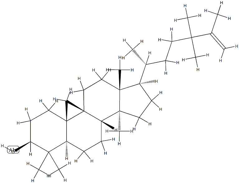 24,24-Dimethyl-9β,19-cyclo-5α-lanost-25-en-3β-ol 结构式